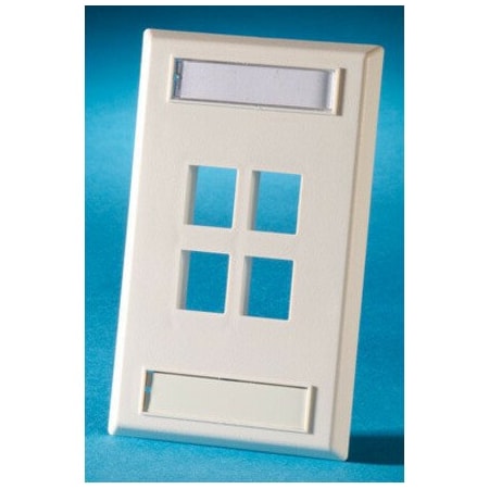 Ortronics 4-PORT FLUSH MOUNT UNLOADED, SINGLEGANG PLASTIC FACEPLATE KSFP4-88